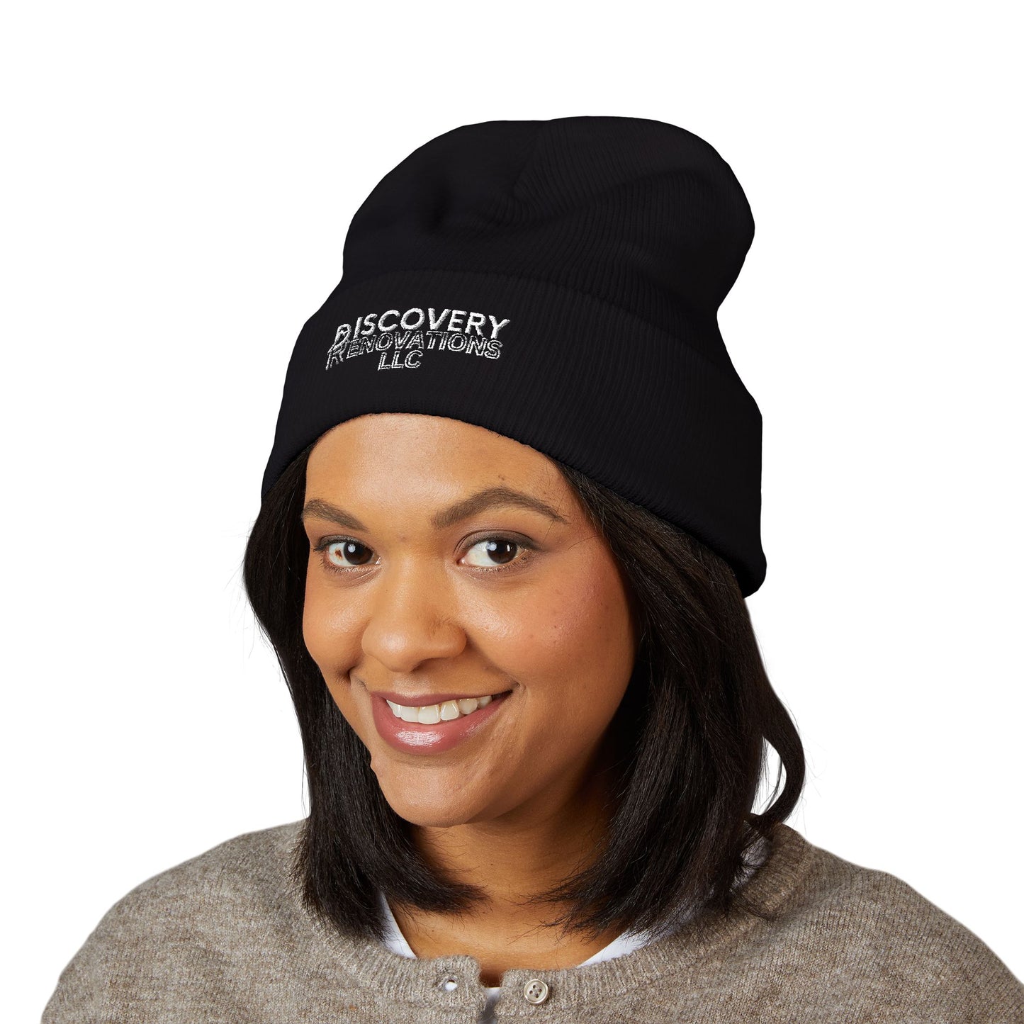Embroidered Cuffed Beanie — "Discovery Renovations LLC" Logo
