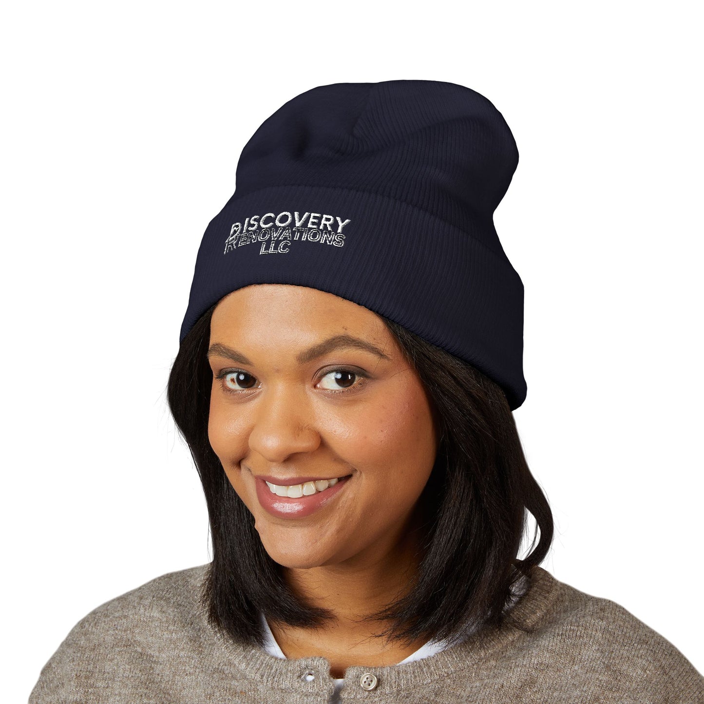 Embroidered Cuffed Beanie — "Discovery Renovations LLC" Logo
