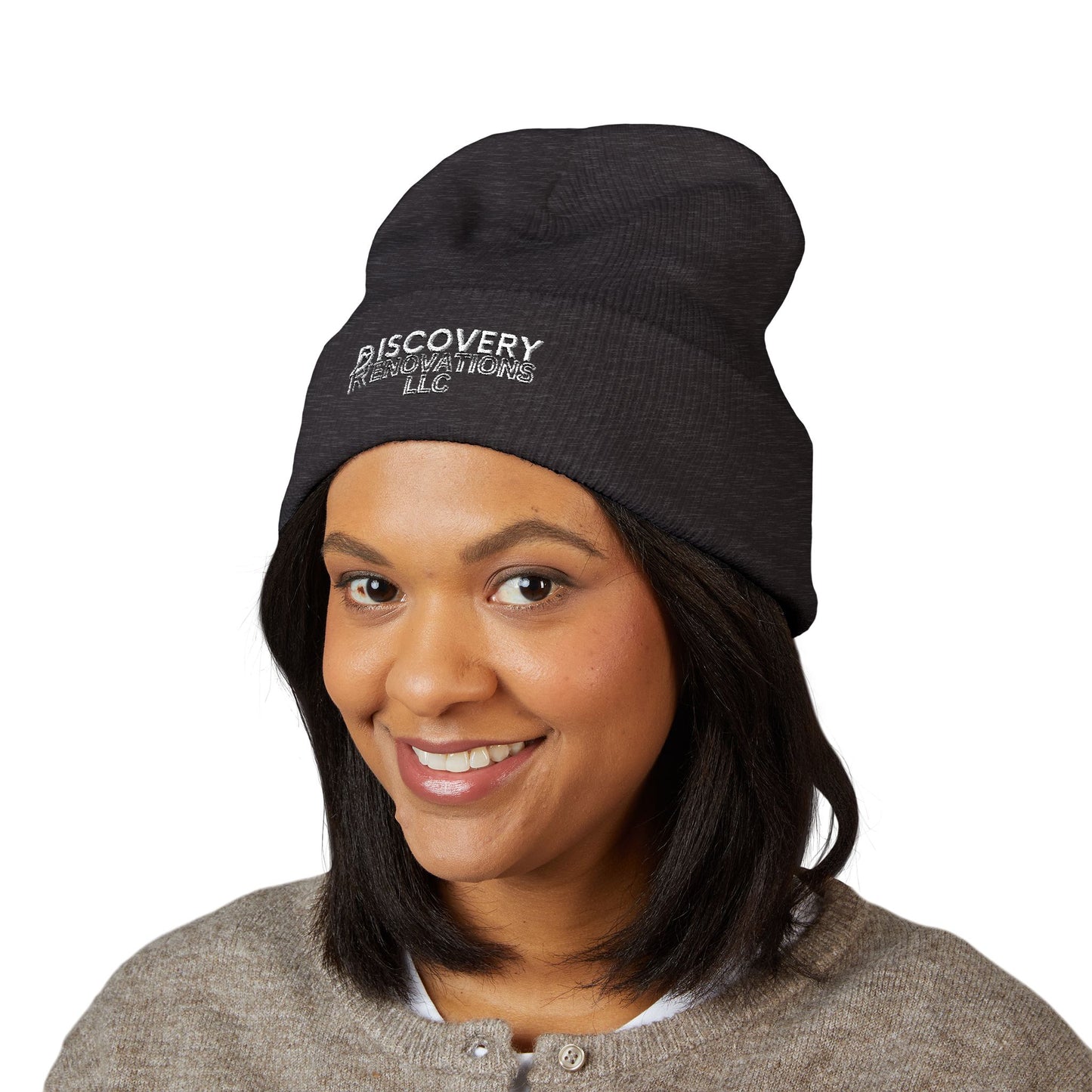 Embroidered Cuffed Beanie — "Discovery Renovations LLC" Logo