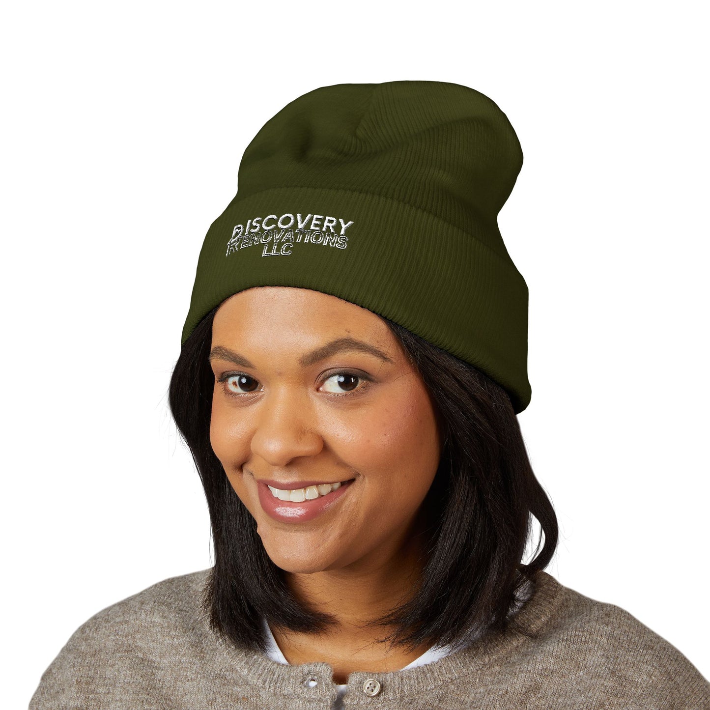 Embroidered Cuffed Beanie — "Discovery Renovations LLC" Logo